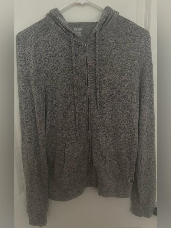 PINK Victoria's Secret Tops - PINK Victoria's Secret Soft Heather Gray Zip-Up Hoodie